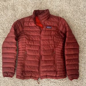 Patagonia Burgundy Down Sweater Jacket